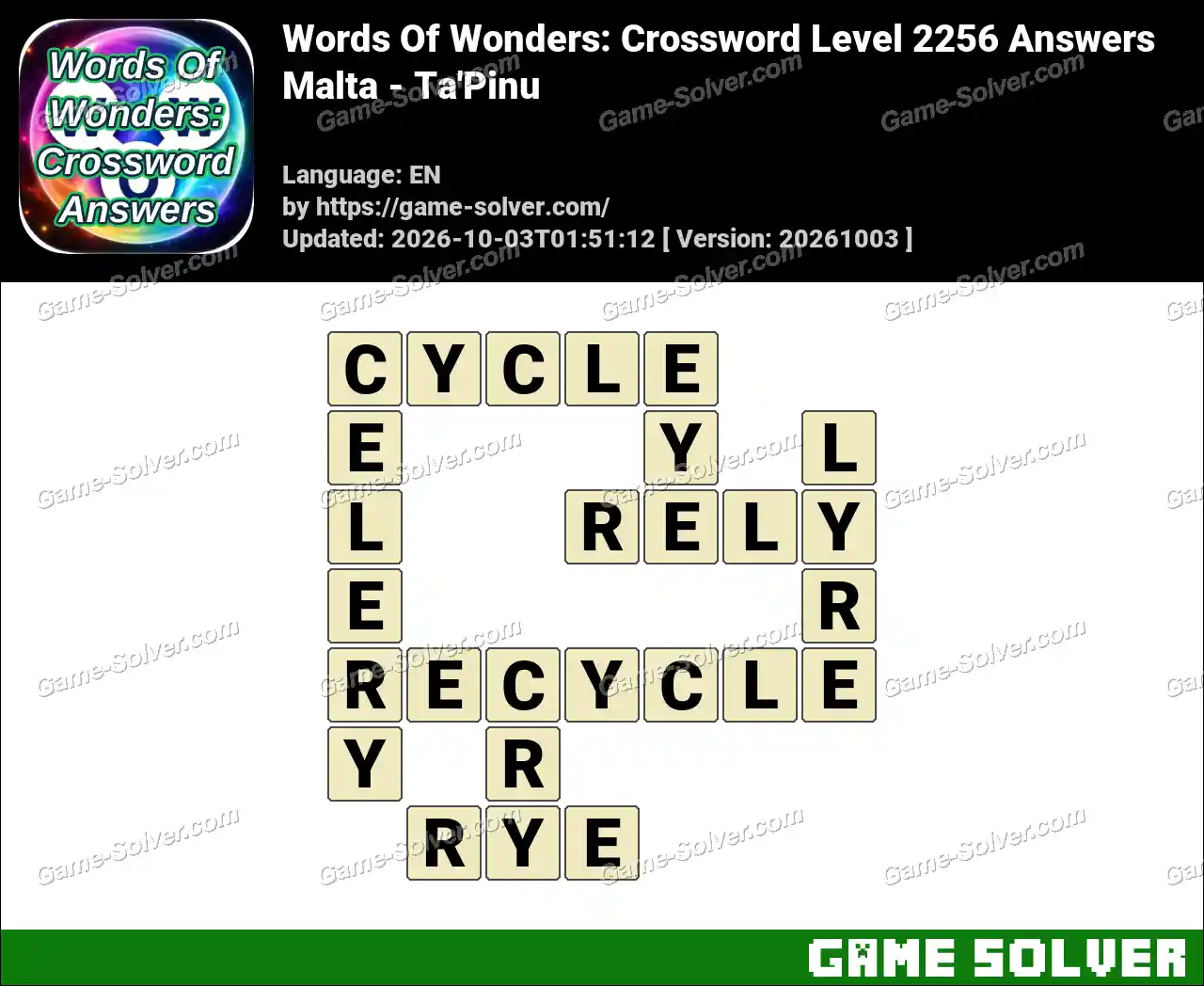 Words Of Wonders: Crossword Level 2256 Answers – Malta – Ta’Pinu